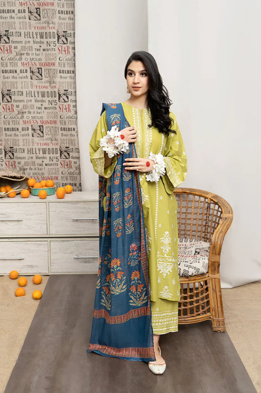 URGE - 3PC LAWN EMBROIDERED FL-S110  Rs.4,399.00