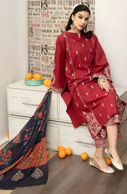Urge Embroidered Dhanak 3 Piece Suit UR-696 – Winter Collection
