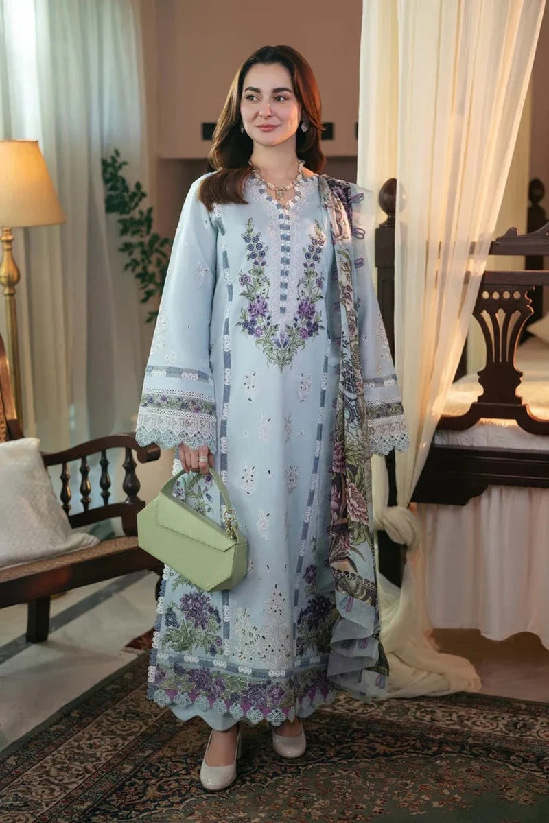 Qalamkar Chikankari Embroidered Lawn 3 Piece Suit QL-1028 – Luxury Summer Collection