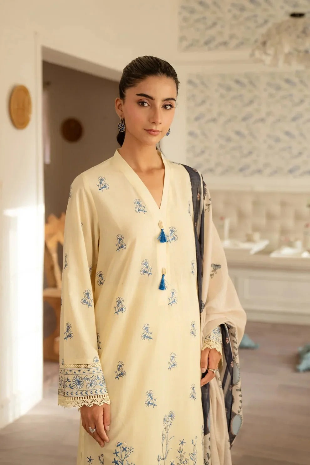 Cross Stitch Embroidered Lawn 3 Piece Suit CS-198 – Premium Summer Collection